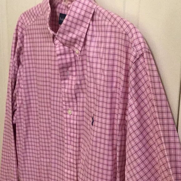 *EUC* Ralph Lauren pink, blue & white check  button down. Size 16.5 34/35 - Picture 5 of 5